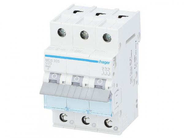 Leitungsschutzschalter Hager 3p,C25A,6kA,MCS325,QuickConnect