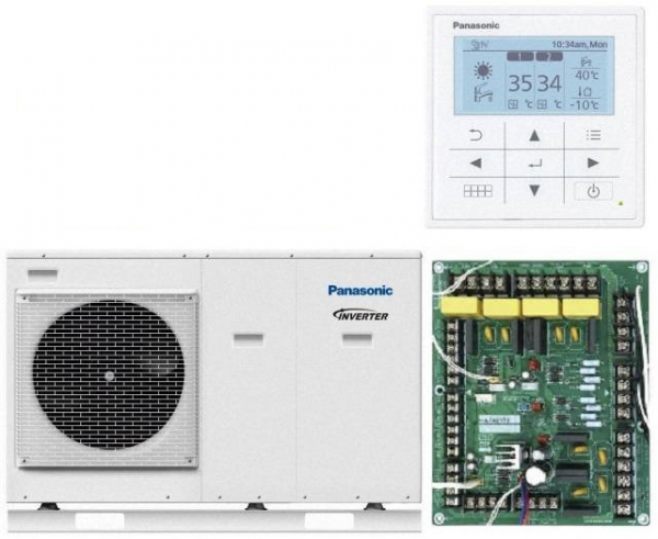 Panasonic Aquarea Wärmepumpe 230V 9 kW Inverter WH-MDC09J3E5 mit CZ-NS4P Platine Smart Grid