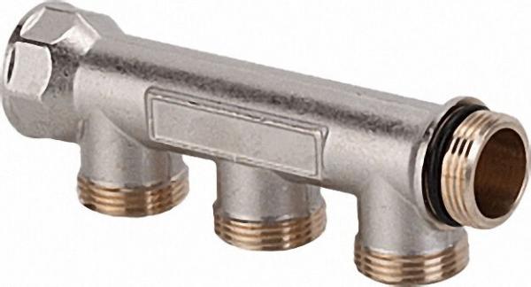 3 Fach-Verteiler gepresst 3/4 x Eurokonus vernickelt
