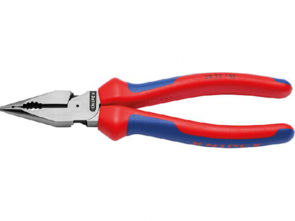 Spitzkombizange KNIPEX Länge: 185 mm, brüniert, Kopf poliert, Mehrkomponenten-Griff