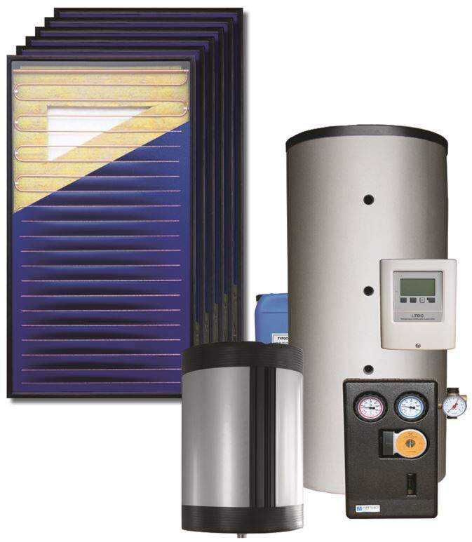 Solarpaket Kurt 15,12 m² Bruttofläche Flachkollektor Aufdach, 1,00 Solarpaket Kurt 15,12 m² Bruttofläche Flachkollektor Aufdach, 1,00