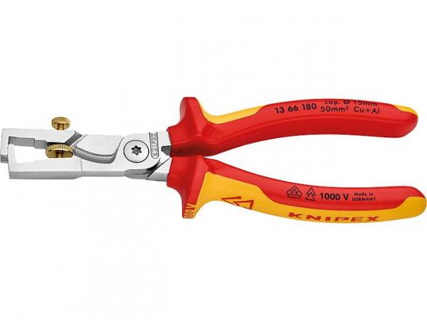 Kabelschere KNIPEX mit Abisolierzange Länge: 180mm