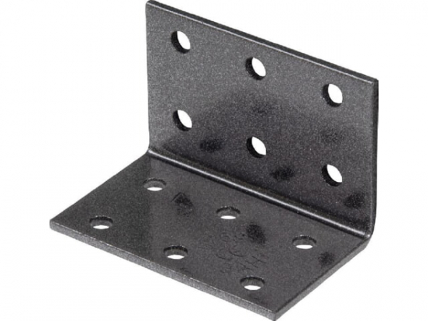 Lochplattenwinkel DURAVIS 40 x 40 x 60 mm, Material: Stahl, sendzimirverzinkt, Oberfläche: schwarz-diamant
