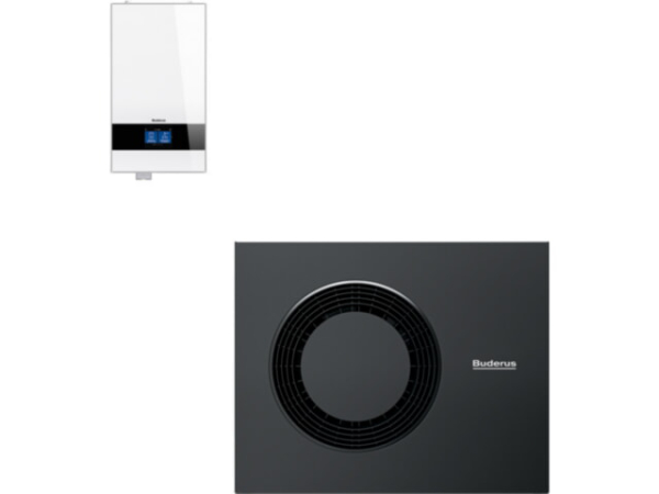 Buderus Luft-Wasser-Wärmepumpen-Brennwertkessel Logano plus WLW186i-12 AR E Paket Logaplus M 12 kW mit Logamatic BC400 LAN- und Funkmodul MX