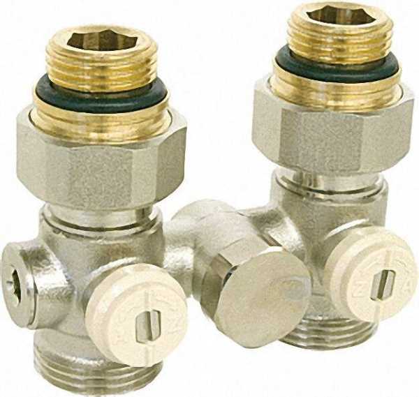 CALEFFI Doppelkugelhahnverschraubung Einrohrsystem 1/2''AG Durchgang(mit WT)
