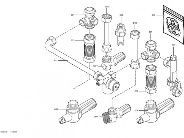 VIESSMANN 7176862 Hydraulische Adapter für Ersatz von Cerastar-ZWR Gas-Kombiwasserheizer