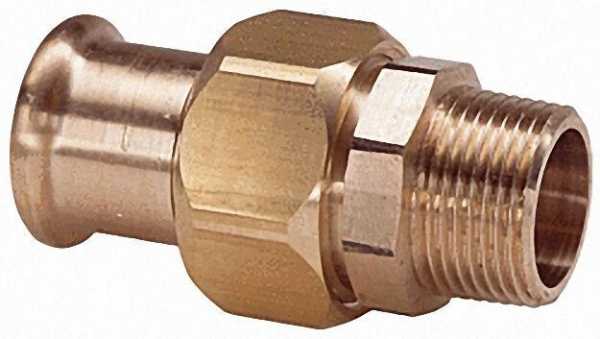 Rotguß Pressfitting Verschraubung i/a 22x3/4'' AG Typ 6331g, flachdichtend