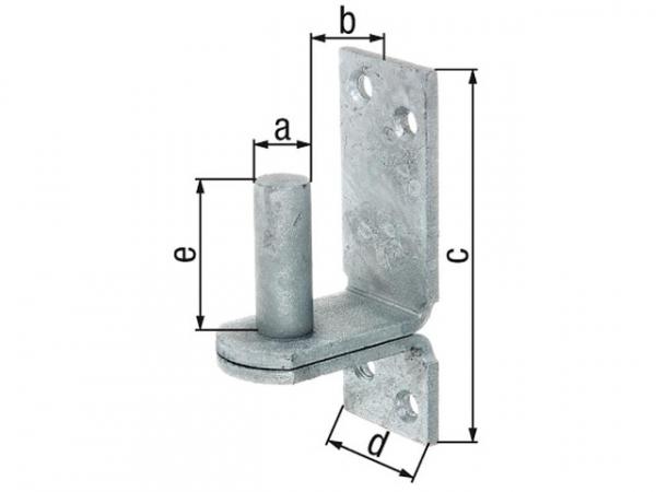 Kloben auf Platte, DII,d=16mm, 113x40mm, feuerverzinkt