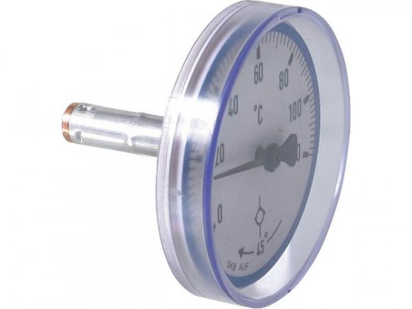 Rücklaufthermometer blau für Kugelhähne Easyflow mit Symbol Rückflussverhinderer