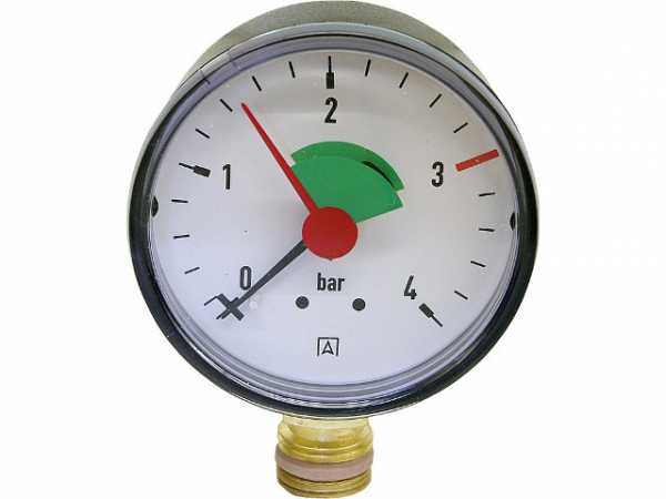 Heizungsmanometer radial 63mm durch, 3/8"