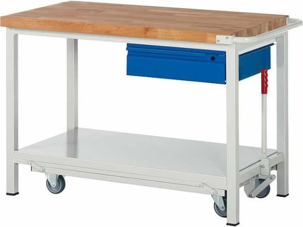 Werkbank Modell 8001 Serie Basic-8, mit absenkbarem Fahrgestell, 2000x700x880mm