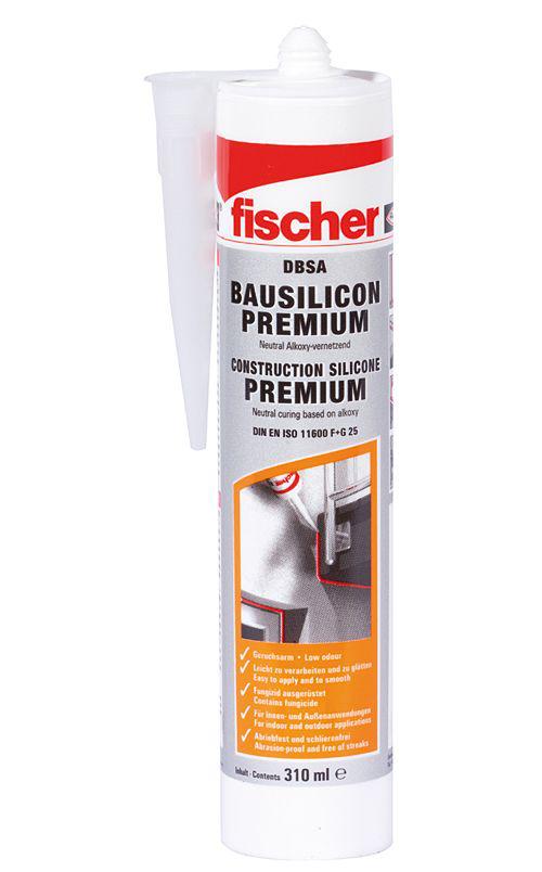 Fischer 53090 Bausilicon Premium DBSA TP (DE/EN), transparent, 310 ml Fischer 53090 Bausilicon Premium DBSA TP (DE/EN), transparent, 310 ml