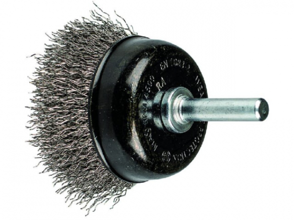 Topfbürste Pferd TBU ungezopft, d 50 mm, Schaft-d 6 mm, Edelstahldraht d 0,30 mm,