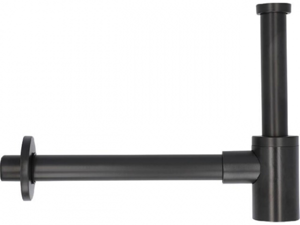 Waschtisch-Flaschensiphon Design Edelstahl schwarz, DN32 (1 1/4') x 32mm
