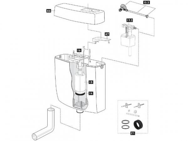 Schwab Spülkastendeckelweiß,mit Funktionstaste 236918