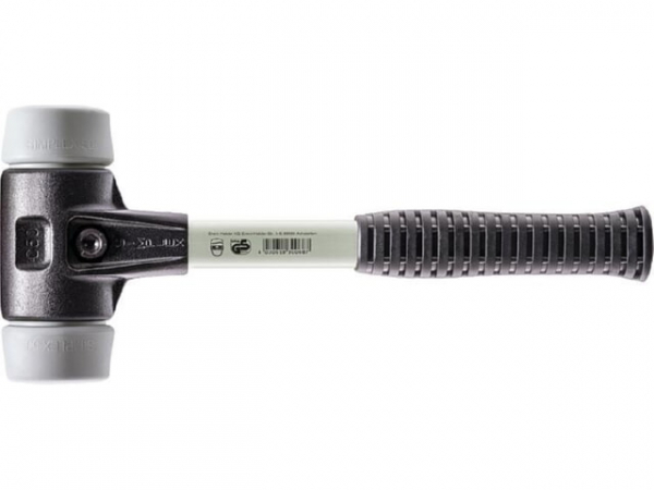 SIMPLEX-Schonhammer Halder mit verstärktem Tempergussgehäuse und Fiberglasstiel, TPE-mid, Ø 40 mm