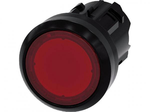 Drucktaster beleuchtbar, 22mm, rund, rot, Druckknopf 3SU1001-0AB20-0AA0
