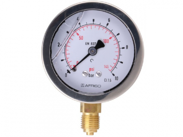 Manometer Glyzerin NG 63 radial 0 bis 10 bar