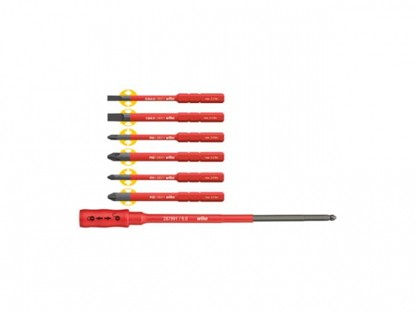 Wiha Bit Set slimBit electric gemischt mit slimBit Halter 7-tlg. (36079)