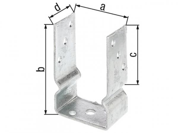 Pfostenträger U-Form, Typ 451, 91x150mm, feuerverzinkt