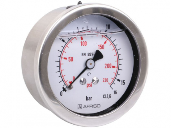 Manometer Glyzerin NG 63 axial 0 bis 16 bar