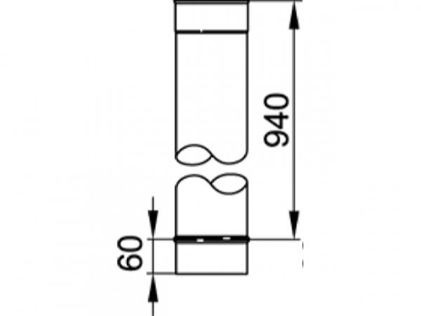 VIESSMANN 9564689 Vitoset Längenelement 1000, einwandig, Systemgröße 150mm