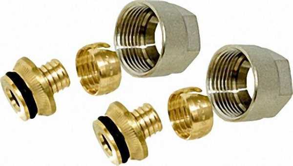 Klemmringverschraubung mit Überwurfmutter vernickelt 17 x 2mm VPE = 2 Stück