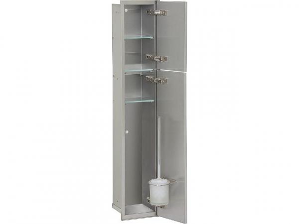 WC Wandcontainer Unterputz, 2 befliesbare Türen, 1 Papierrollenfach, 2 Leerfach, Anschlag links, BxH: 185x975 mm, Einbaucontainer Wandnische