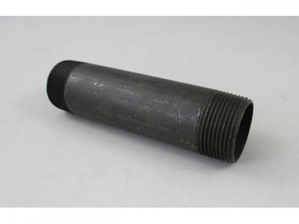 WOLF 2024009 Doppelnippel R 1 1/4', 150 lang,Schwarz verzinkt