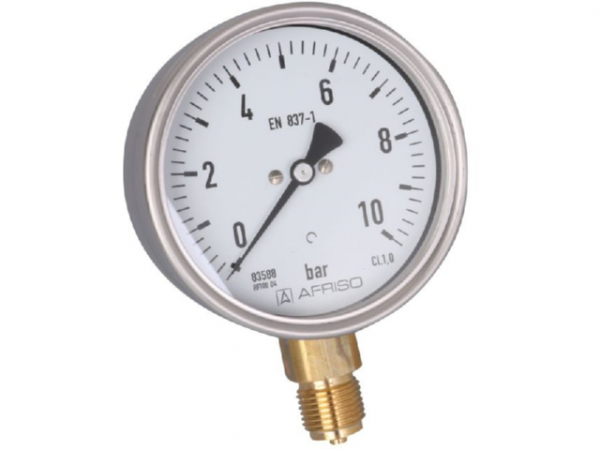 Manometer aus Edelstahl NG 100 radial 0 bis 25 bar