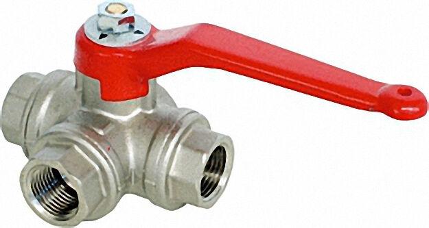Dreiwege-kugelhahn R 1 1/2'' L-Bohrung Dreiwege-kugelhahn R 1 1/2'' L-Bohrung
