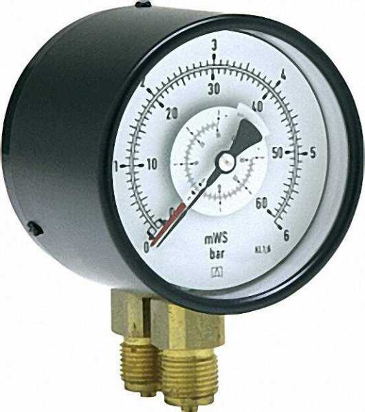 Differenzdruck Manometer, 0-10 bar, 100 mm für G1/2