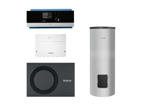 Buderus Hybrid-Brennwertkessel Logano plus WLW-5 MB Paket Logaplus Ergänzungs-Set 6 kW mit MC110 RC310 Warmwasserspeicher Logalux SH300 Hybr