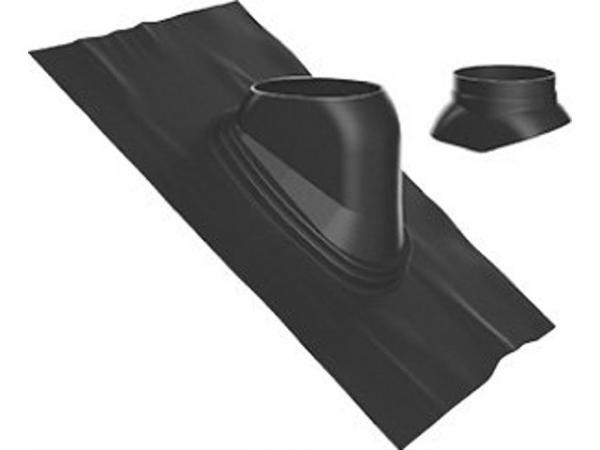 Buderus Universal-Dachziegel, Ø 125 mm, 35 °–55 °, schwarz, Regenkappe, 7738112512