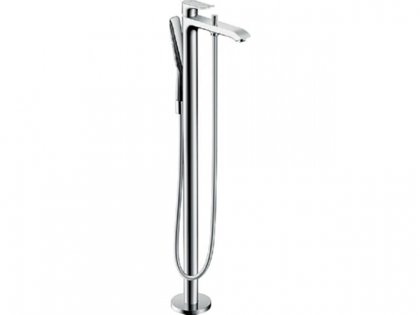 Wannenmischer Hansgrohe Metris Fertigset zur Bodenmontage chrom