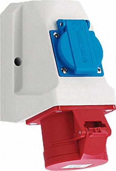 Wandsteckdose mit Schuko- Steckdose IP 44 32 A