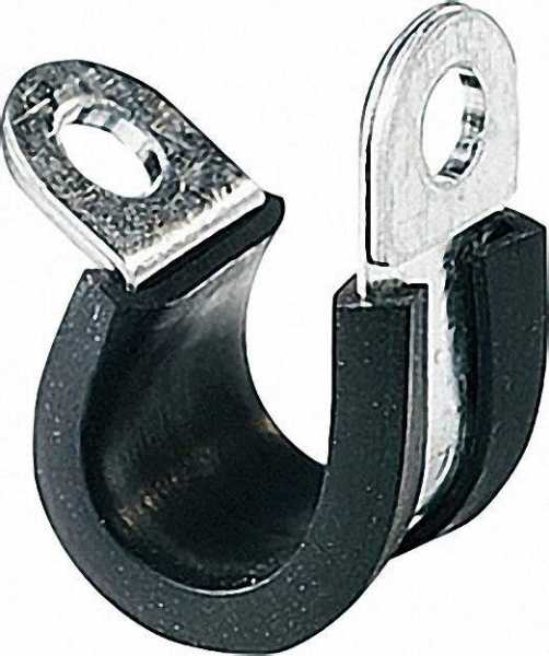 Rohrschellen mit Gummieinlage Bandbreite 15mm / W1 Dm 16mm