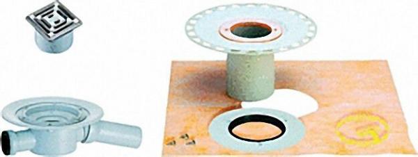 Dünnbett-Ablauf-Set DS 15 senkrecht passend zu DN 50, DN 70, DN 150