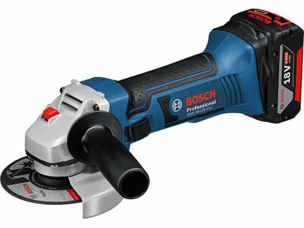 Akku-Winkelschleifer BOSCH GWS 18-125 V-Li mit 2x4,0 Ah Akkus und Ladegerät