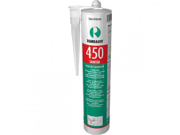 RAMSAUER Sanitär Fugendicht 450, lichtgrau, hochwertige Silicondichtungsmasse, 310 ml, 2000323