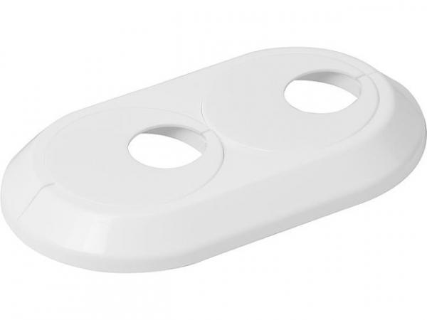 Doppel-Excenterrosette 20mm Kunststoff weiß,verstellbar