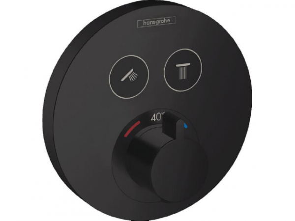UP-Thermostat Hansgrohe ShowerSelect S Fertigset 2 Verbraucher mattschwarz