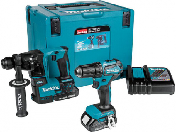 Akku-Set Makita 18V best. aus: Bohrschrauber DDF483, Bohrhammer DHR171, mit 2x 2,0 Ah Akkus und Ladegerät