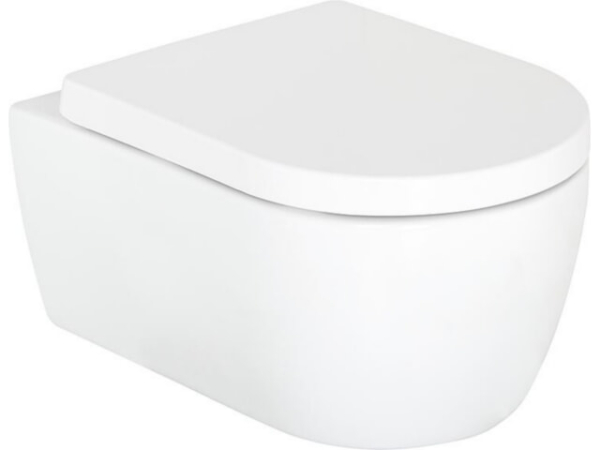WC-Set Evenes Seja Wand-Tiefspül WC & Kapuas Softclose, Keramik, Weiß, Wandmontage, inkl. Befestigungsmaterial
