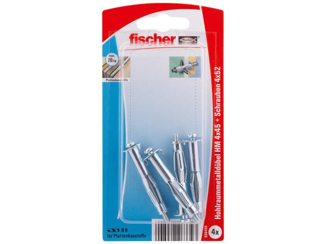Fischer Hohlraum-Metalldübel HM, 4x45 S, mit metrischer Schraube, 5384 Fischer Hohlraum-Metalldübel HM, 4x45 S, mit metrischer Schraube, 5384