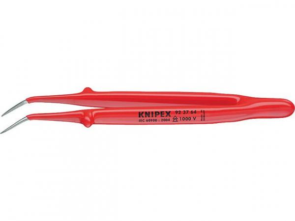 KNIPEX 923764 Präzisions Pinzetten isoliert VDE gewinkelte Spitzen Greifflächen fein gezahnt