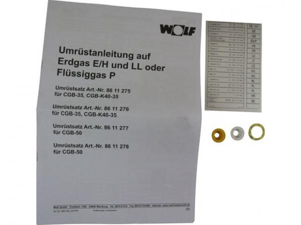 WOLF 8611275 Umrüstsatz CGB-35, CGB-K40-35Flüssiggas auf Erdgas bzw. Erdgas LLauf Erdgas E