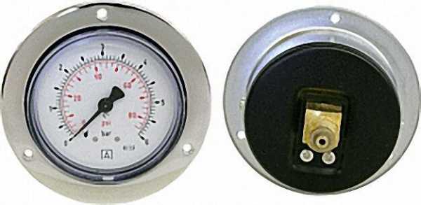 Manometer in Stahlblechgehäuse, 0-6 bar, 63 mm für G1/4