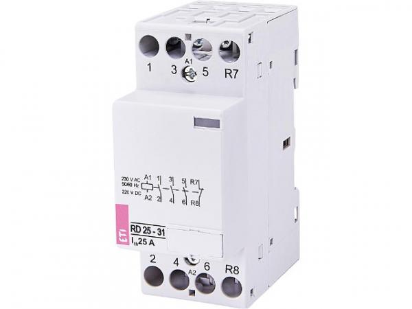 Einbauschütz RD25-31 230VAC/DC, 25A, 3S, 1Ö, 2Module, brummfrei