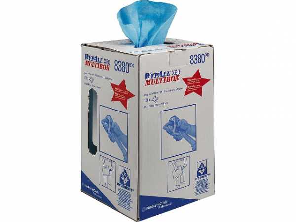 Wypall X60 Wischtücher Multibox hellblau 150 Stk 24,5x42 cm